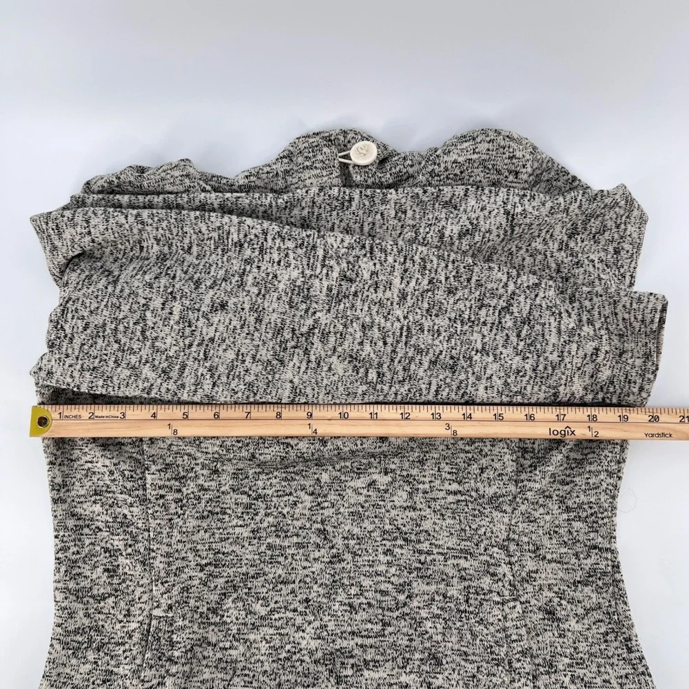 Columbia Womens Grey Marl Cowl Neck Button‎ Fleece Sweater Pullover Hood Large L